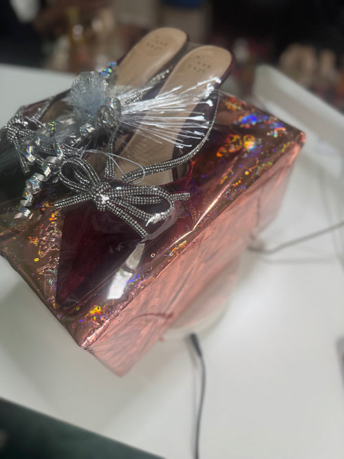 Beautiful Diamond Bowtie Satin Heels