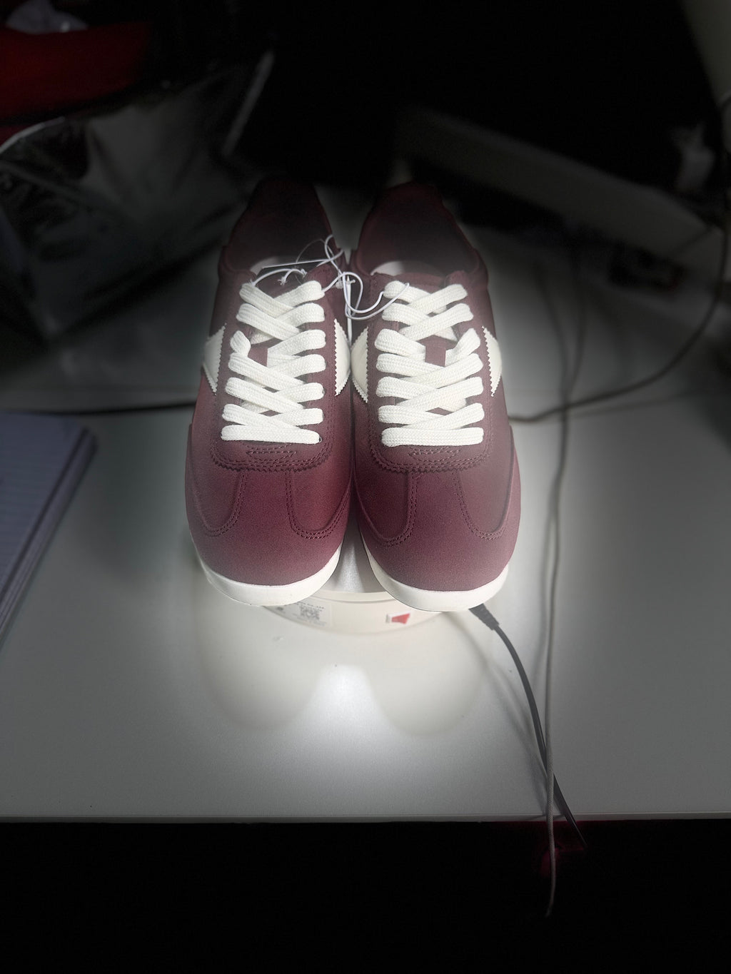 Burgundy Memory Foam Walking Shoes