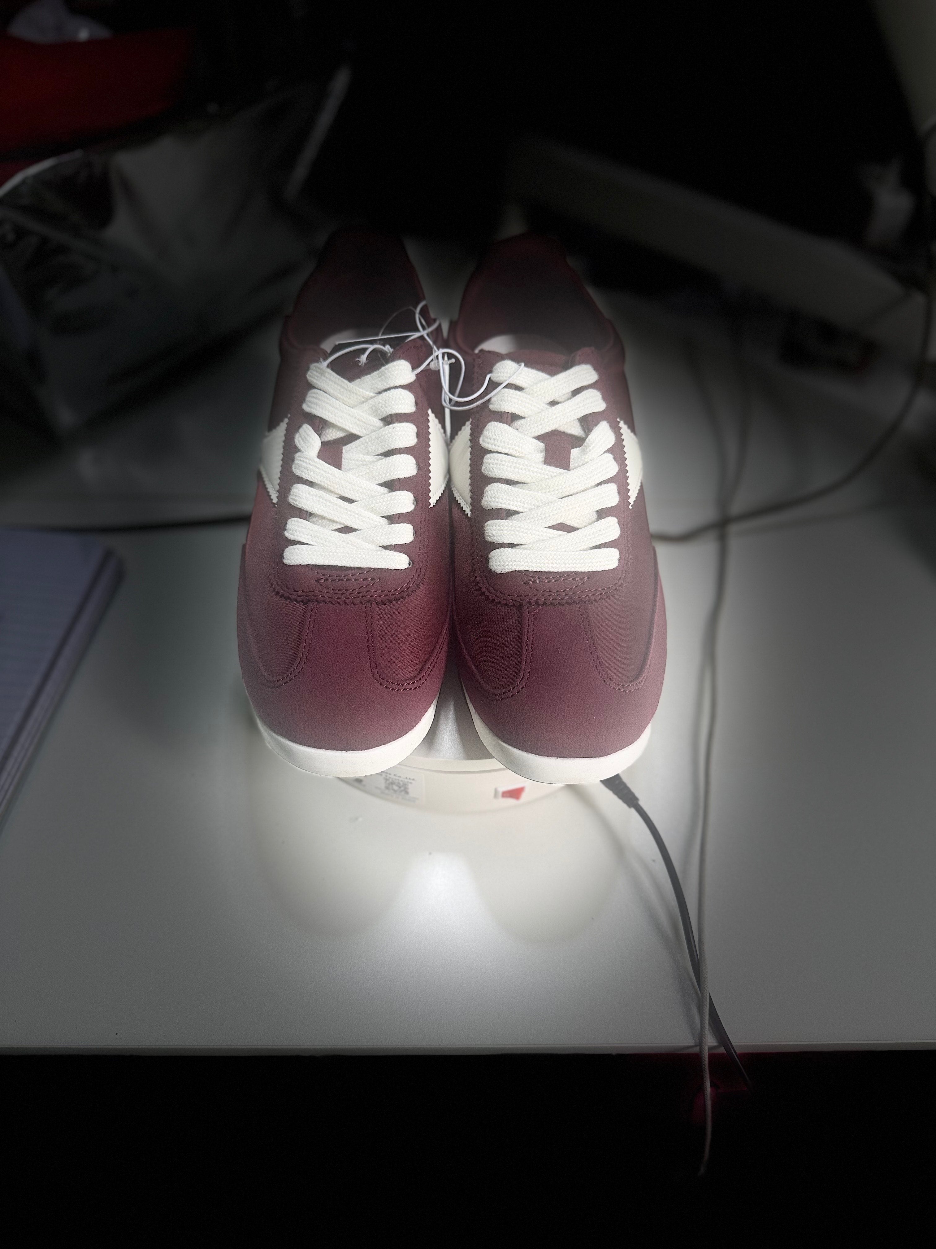 Burgundy Memory Foam Walking Shoes