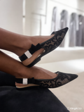 Black Sling Back See Through Slide In's