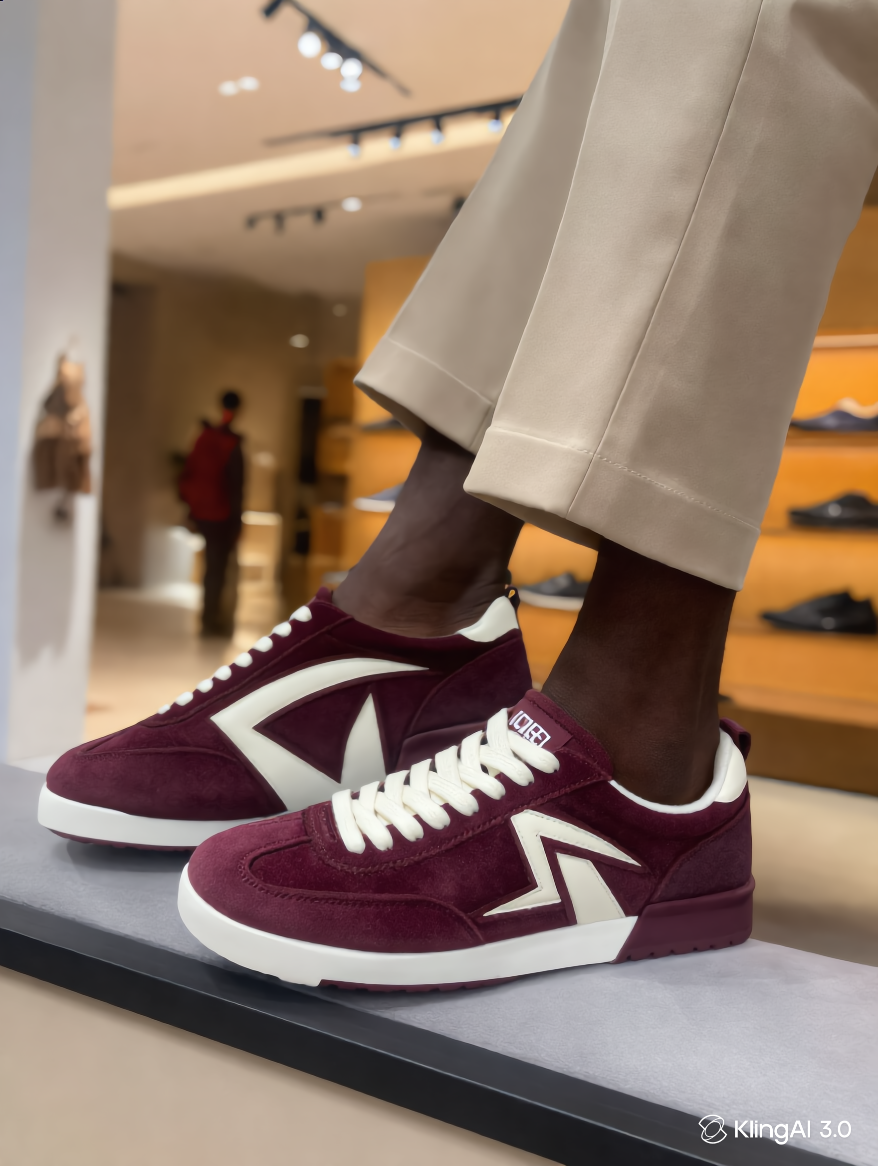 Burgundy Memory Foam Walking Shoes