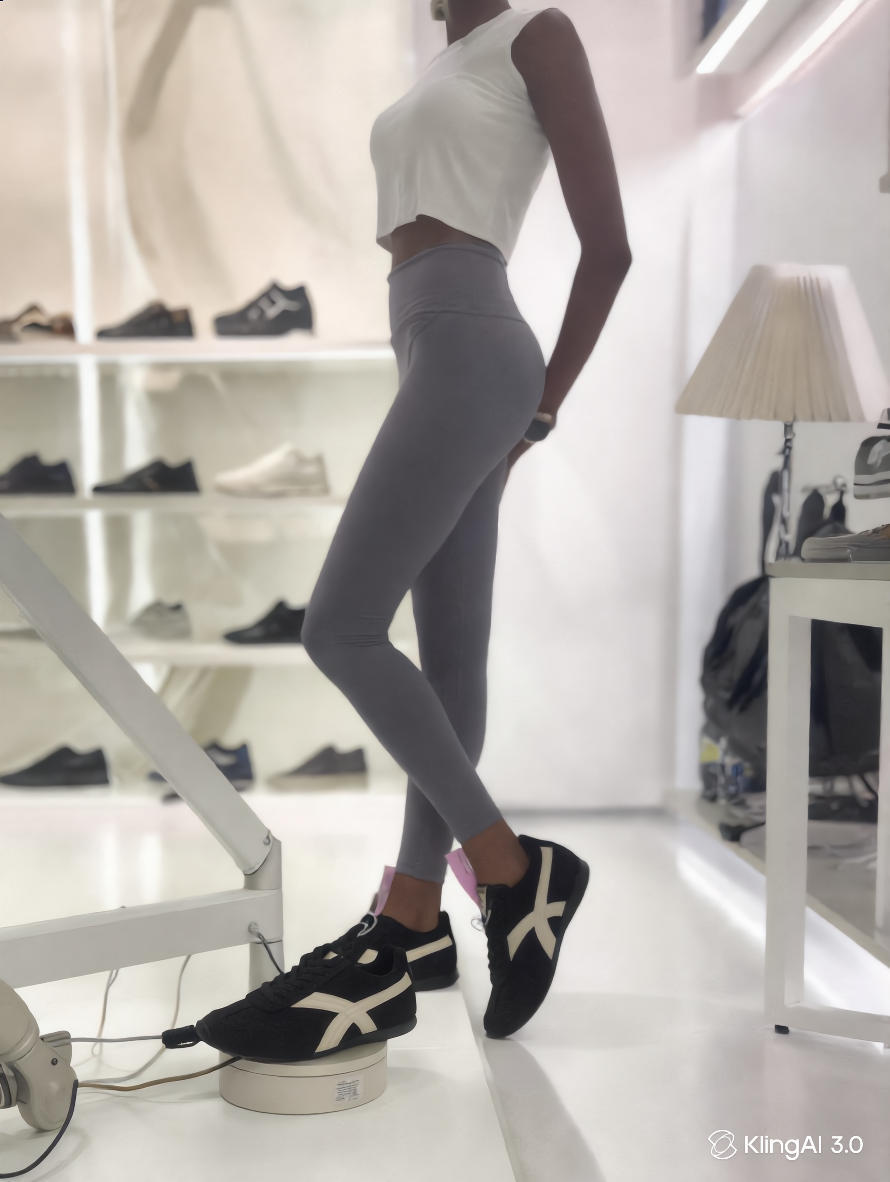 Black W/ White Stripe Memory Foam Shoes