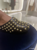 Black Gold Studded Slide In's