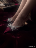 Beautiful Diamond Bowtie Satin Heels